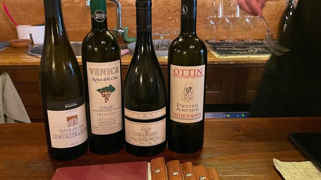 Wines we tasted at Il Goccetto wine bar