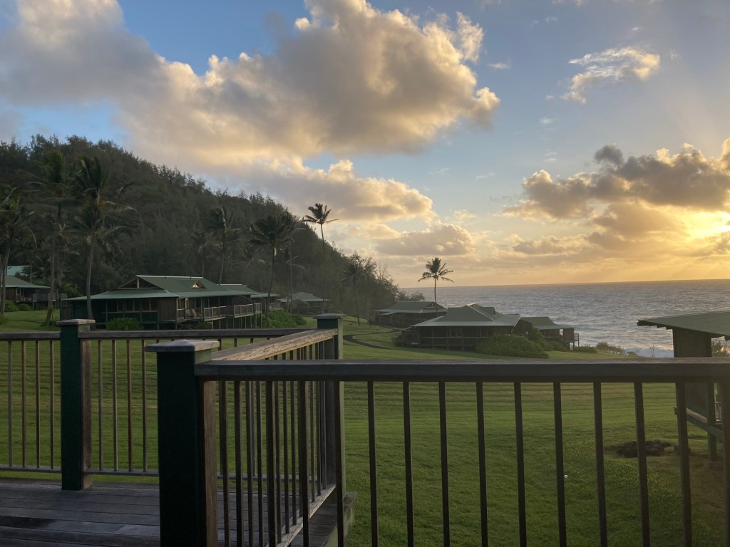The view from our room. Looking out to the ocean.